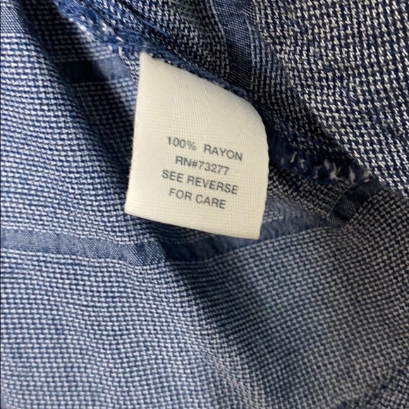 Mudd Blue Striped Chambray-Look Shift Button-Down Dress - Picture 5 of 6